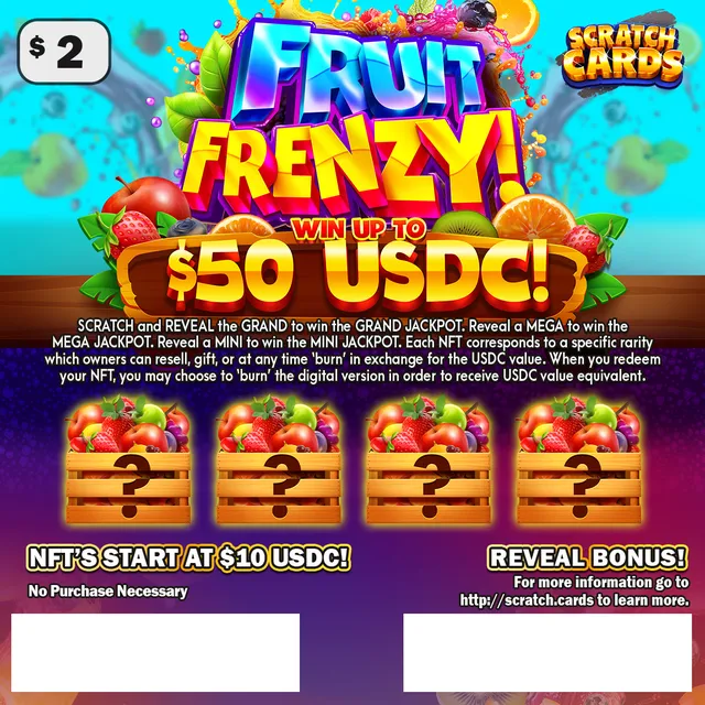 Fruit Frenzy ticket, front
