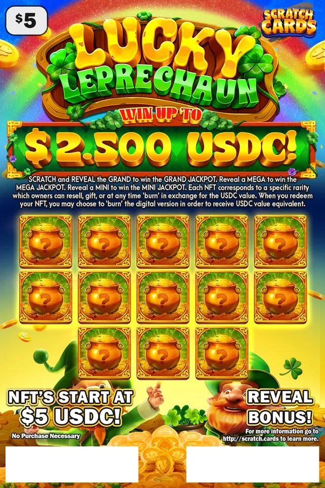Lucky Leprechaun ticket, front