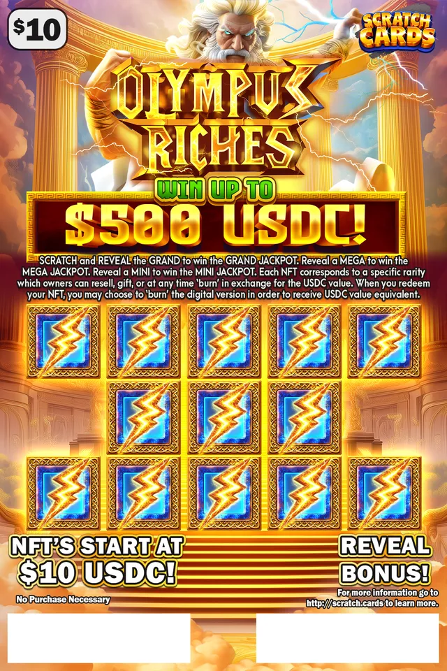 Olympus Riches ticket, front