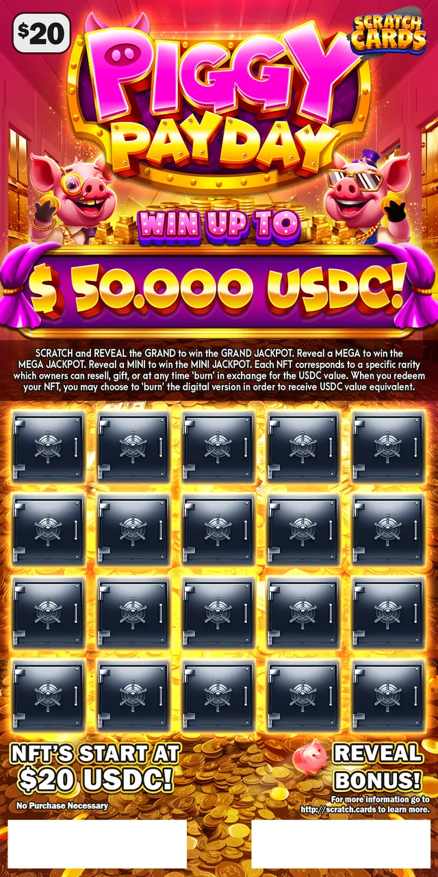 Piggy Payday ticket, front