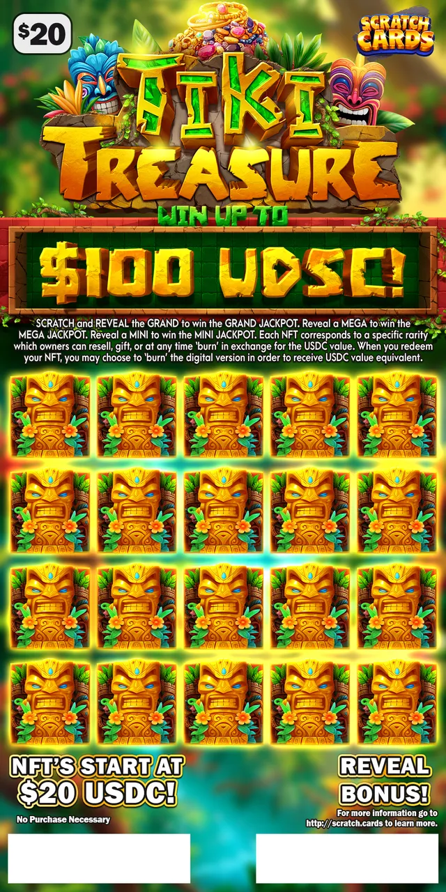 Tiki Treasure ticket, front